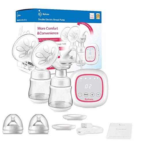 Double Electric Breast Pumps, Opoway Portable Breast Pump Rechargeable Breastfeeding Pump with Adjustable Massage and Suction Level, Backflow Protector