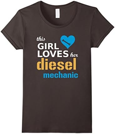 Women's This Girl Loves Her Diesel Mechanic T Shirt | Gift Tee Large Asphalt