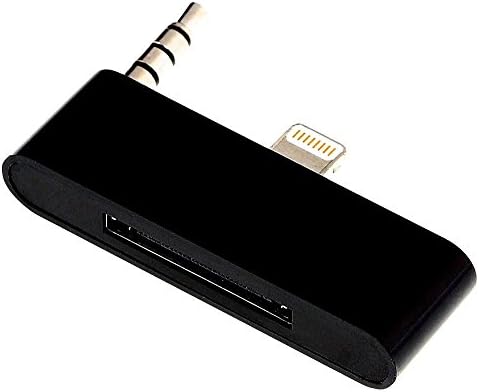 [iCablezTM USA] Black iPhone 6+ 6s+ 7+ plus , 8Pin to 30 Pin 3.5mm Audio Connector / Adapter / Converter for Audio Bose ihome Docking stations, Charging and Syncing Generic