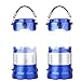 2 Pack Outdoor Camping Lamp, Portable Outdoor Rechargeable Solar LED Camping Light Lantern Handheld Flashlights with USB Charger, Perfect Hiking Fishing Emergency Lights - (2 Pack-Blue)