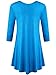 JollieLovin Womens 3/4 Sleeve Loose Fit Swing Tunic Tops Basic T Shirt (Deep Sky Blue, L)