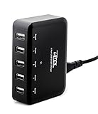 Liztek 40W/8A 5-Port USB Charger Desktop Charger Charging Station with SmartLiz Technology (Black)