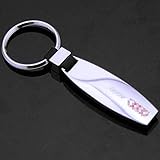 SHANG MEDING Water drop shaped Emblem Car Keychain Keyring Logo symbol sign badge personalized custom logotipo Quality Metal Alloy Nice Gift for Man Woman (Audi)