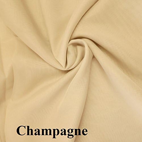 Long sheer voile curtain panel custom made length for high ceiling (18 ft (216"), Champagne)