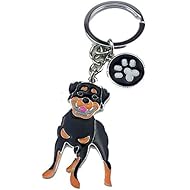 BBEART Dog Keychain ring, Cool Cute Pet Dog Keyring Bag Charm Mini Metal Key Ring Keyfob (Rottweiler)