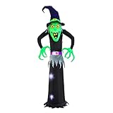 8 Ft Halloween Inflatable Witch Ghost Decoration Lantern for Home Indoors Outdoors Yard Lawn Party Supermarket