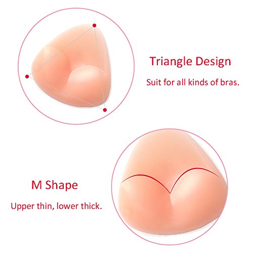 Waterproof Silicone Bra Insert V-Shaped Breast Enhancer Chest Enhancement Push Up Pads for Bra/Bikini, Skin - Thumbnail 3