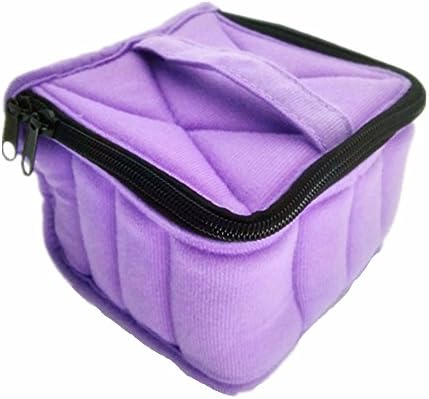 Essential Oil Carrying Case holds 16 bottles (5mL, 10mL and 15mL) 4inch high (Lavender with Green interior)