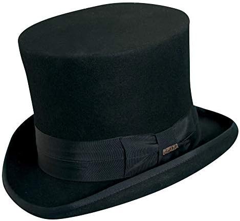 Scala Men's Wool Felt Top Hat - black 