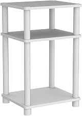 Furinno Just Side Table Set of 2 3-Tier End Tables Open Shelves White Espresso view 4