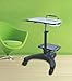 Aidata Ergonomic Sit-Stand Mobile Laptop Cart Work Station with Printer Shelf. with Built in Cup Holder and Mouse Pad. Black (Model: LPD009P)