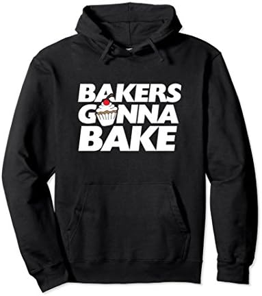 Unisex Bakers gonna bake pullover hoodie I love baking cupcake art Medium Black
