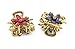 Yeshan Set of 12pcs Vintage Flower Design Metal Mini Jaw Clip,With Rhinestone and Crystal Claw Hair Clip