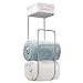 mDesign Modern Metal Wall Mount Towel Rack Holder and Organizer with Storage Shelf for Bathroom Organizing of Washcloths, Hand/Face or Bath Towels, Beach Towels - Chrome
