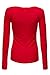 Luna Flower Women's Basic Sexy Deep V-neck Long Sleeve Thermal Tee Tops