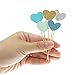 Bilipala Funny Hearts Cake Decorations Toppers Picks for Wedding and Baby Birthday, 50 Counting