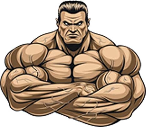Amazon Com Aggressive Intense Brooding Macho Buff Muscular Bodybuilder Cartoon Vinyl Decal Sticker 2 Wide Arts Crafts Sewing