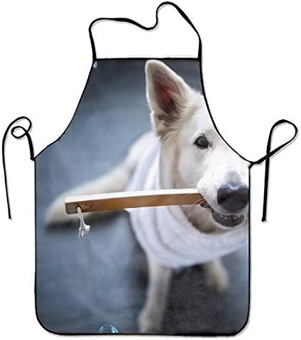 ついに再販開始 シンプルエプロンブラックスイスシェパードのシャボン玉おかしい犬調整可 作業用 家庭用 男女兼用 正規通販
