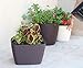 TABOR TOOLS TB603A Self Watering Planter, Modern Decorative Planter Pot for Outdoor or Indoor Garden. Elegant Plastic Wicker “Rattan-Look” Design, Suitable for All Plants & Flowers. (Square, White)