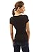 PattyBoutik Women V Neck Pleated Empire Waist Top (Black Medium)