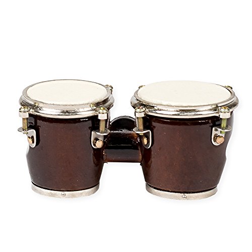 Bongo Drum Miniature Replica Mahogany Tone 2.75 x 1.5 Resin Refrigerator Magnet - Thumbnail 2