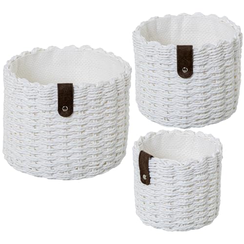 SET 3 CESTAS ALMACENAMIENTO TELA BLANCA_°23X18+°19X16+°14X13CM