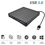 External CD DVD Drive,Uiltra Thin USB 3.0 Portable CD DVD Player Rewriter, High Speed Data Transfer, CD DVD +/-RW Optical Drive Burner Writer Compatible for WindowsXP/Win 8.1&amp;10/Vista/Linux (Black)