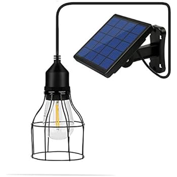 Metal Shade Solar Powered Pendant Light E27 Industrial ...