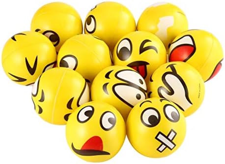 Lovescenario Yellow Facial Expression Stress Relief Sponge Foam Balls Hand Strength Squeeze Ball Children Adult Hand Exercise Toys Balls
