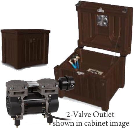 Atlantic Water Gardens TPD100C 450W Rocking Piston Compressor Deep Pond Aeration with Weatherproof Cabinet, 50LPM