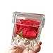 AiLa Preserved Rose Flower Box Small Acrylic Flower Case One Frame Flowers Gift Boxes Cube Display Case Decor For Home Office