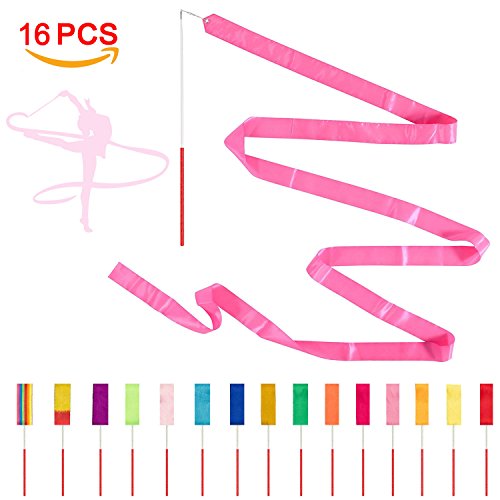 image for Changsheng Mall ChangSheng 16 Pcs Colors Rhythmic Gymnastics Ribbon, S