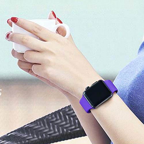 IDON Sport Watch Band, Soft Silicone Replacement Sports Band Compatible with Watch Band 2018 Series 4/3/2/1 38MM 40MM 42MM 44MM for Watch All Models