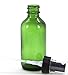 Vivaplex, 12 Glass Bottles with Black Fine Mist Sprayer, 2 oz, Green