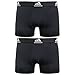 adidas Men's Sport Performance 2-Pack Trunk, Black/Black Black/Black, Small