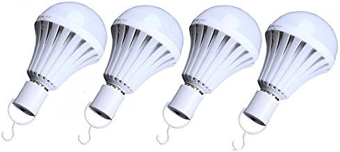 LED Intelligent Emergency Bulbs LANDGOO 220 V 9W E27 24SMD Human Body Induction Rechargeable Lamps with Hook for Hurricane Power Outage Pack of 4