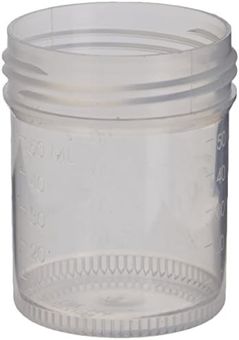 Samco Scientific 6A 0011 Non-Sterile Specimen Container with 48 mm Narrow Mouth Diameter, 60 ml Capacity (Pack of 500)