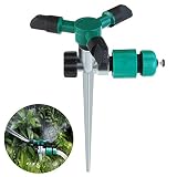 BESTOMZ 360 Degree Lawn Sprinkler 3-Arm Lawn Garden Sprinkler