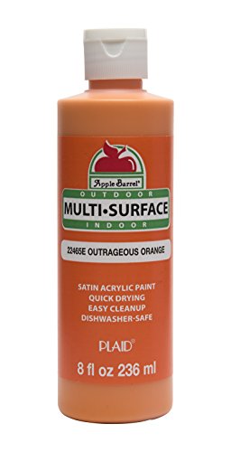 Apple Barrel Multi-Surface Paint in Assorted Colors (8 oz), 22465E Outrageous Orange