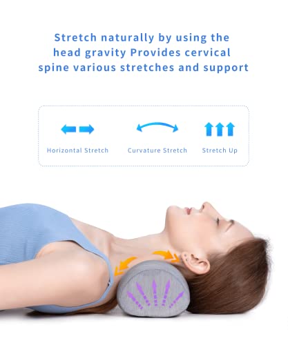 Neck and Shoulder Pain Relaxer,Cervical Traction Device for TMJ Headache Pain Relief,Cervical Spine Alignment Chiropractic Pillow,Neck Cloud Stretcher Massager for Tension Muscle Relax Therapy