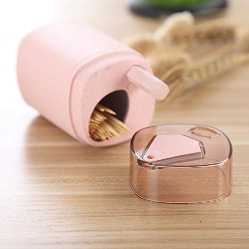 heaven2017 Wheat Straw Automatic Pop Up Toothpick Holder Container Dispenser Blue - Thumbnail 6