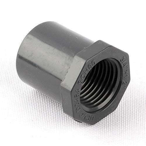BIG-DEAL BD_ ANSI 3/4" to 1/2" Female Thread Bushing Straight Pipe Connectors Adapter Garden Home Irrigation PVC Plastic Tube Joint - ( Diameter:21.3mm ) - Thumbnail 4