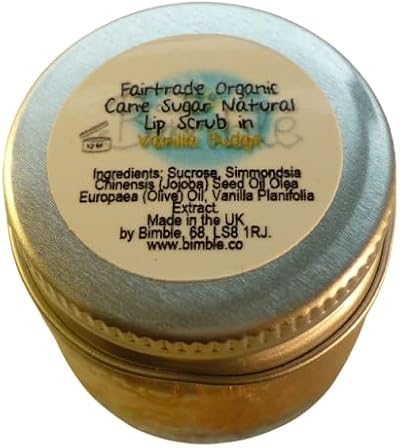 Bimble Organic Raw Cane Sugar Lip Scrub 25g Vanilla Fudge Natural Handmade