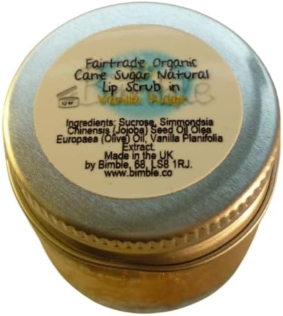 Bimble Organic Raw Cane Sugar Lip Scrub 25g Vanilla Fudge Natural Handmade