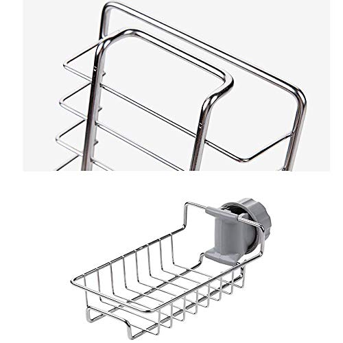TuuTyss Stainless Steel Sink Faucet Sponge Holder Sink Caddy Organizer for Kitchen Accessories