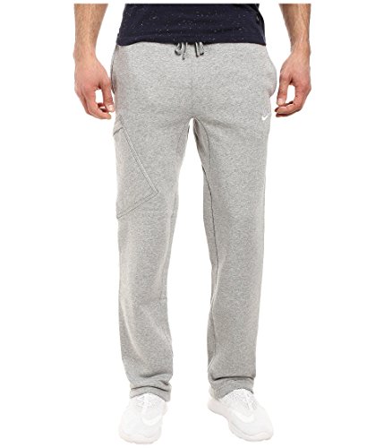 Nike mens open hem fleece pocket sweatpants light grey/…