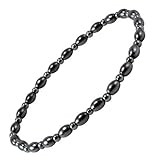 Genuine Oval Magnetic Hematite Anklet, 9.5 Inches