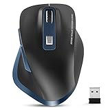 Wireless Mouse, TedGem 2.4G USB Mouse Computer Optical Mouse Full Size Ergonomic Mouse with USB Receiver 6 Buttons Laptop Mouse 5-Level DPI Adjustable Portable Mice for Laptop,PC,Windows,MacOs (Blue)