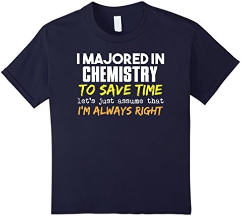 Kids Chemistry Major T-Shirt for Back to School Gift 10 Navy