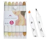 Skin Tone Markers Set of 6 Flesh Colored Professional Manga Markers for Drawing Sketching Illustration